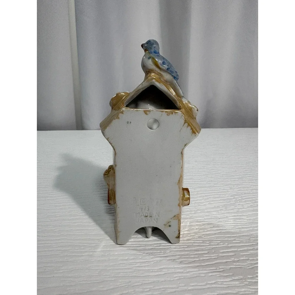 Vintage Ceramic Cuckoo Clock Wall Pocket Bud Vase Made in Japan Figurine S0041